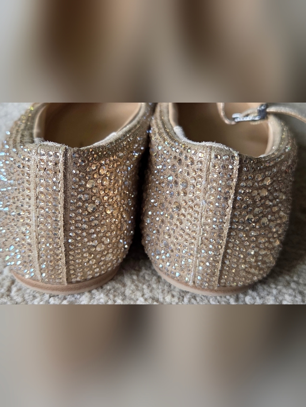 Dolce Vita Reyes Crystal Ballet Mary Jane Flats Light Gold Square Toe Size 7.5 - Picture 7 of 9